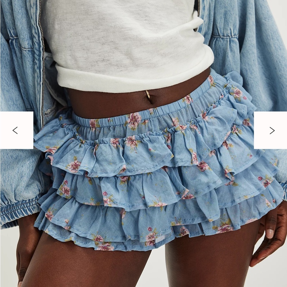 Free People ruffle Mini Shorts